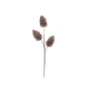 Storied Home Faux Beaded Pinecone Stem With Glitter, Champagne Finish In Silver