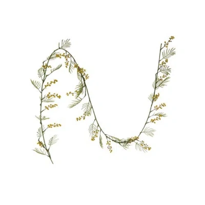 Storied Home Faux Botanical Garland With Flowers In Green