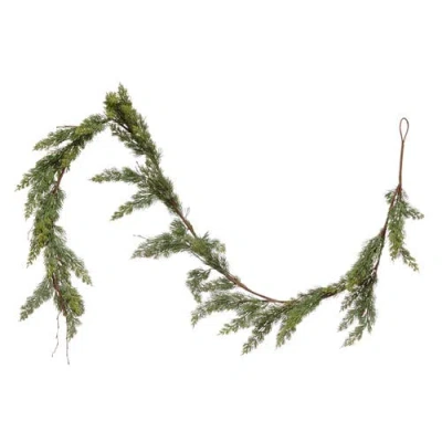 Storied Home Faux Cedar Garland In Green