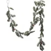 Storied Home Faux Spruce Garland With Red Berries, Ice Finish In Green