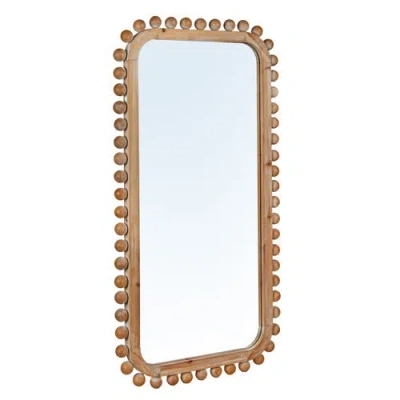 Storied Home Firwood Boho-southwestern Rectangular Wall Mirror, Natural In Brown