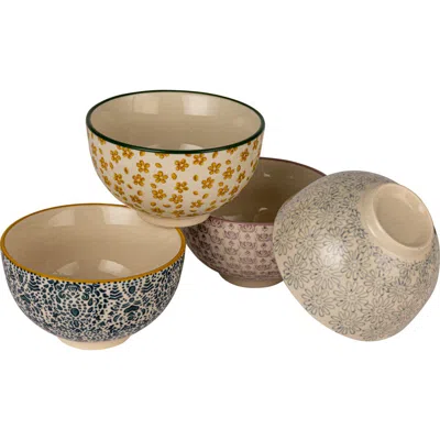 Storied Home Floral Mosaic Bowl Set In Multi