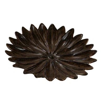 Storied Home Flower Plate With Glaze In Brown