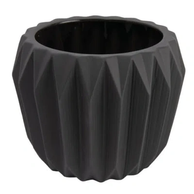 Storied Home Fluted Planter In Black