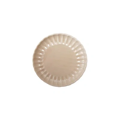 Storied Home Fluted Plate With Reactive Glaze In Pink