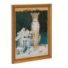 Storied Home Framed Canvas Wall Décor With Cheetah And Urn Image In Multi
