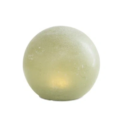 Storied Home Frosted Glass Globe With Led Light In Green