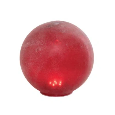 Storied Home Frosted Glass Globe With Led Light, Red