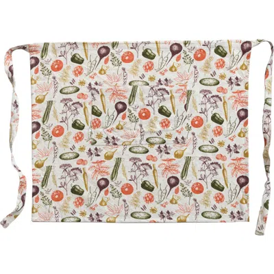 Storied Home Garden Cotton And Linen Apron With Pocket In Multi