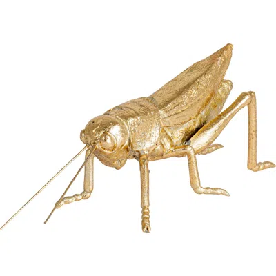 Storied Home Gilded Garden Grasshopper Decor, Gold