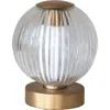 Storied Home Glass And Metal Pleated Led Table Lamp With Touch Sensor In Gold