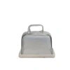 Storied Home Glass Cloche With Marble Base In White