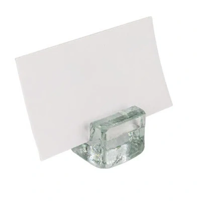 Storied Home Glass Cube Place Card/photo Holders With Paper Cards, Set Of 6 In Transparent