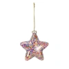 Storied Home Glass Star Ornament Filled With Sequins, Multicolor In Multi