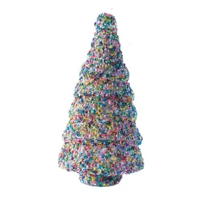 Storied Home Glass Tree Decor With Sequins, Multicolor