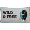 Storied Home Grey & Blue "wild & Free" Monster Pillow With Triangle Designed Back In Gray