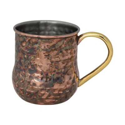 Storied Home Hammered Mule Mug With Handle In Brown