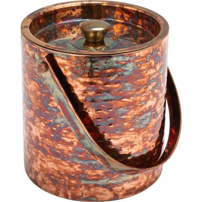 Storied Home Hammered Oxidized Ice Bucket In Brown