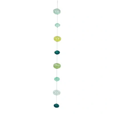 Storied Home Hand Blown Bubble Glass Garland With Blues & Greens In Multi