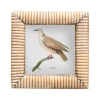 Storied Home Hand-carved Bone & Mdf Photo Frame With Ribbed Pattern, Natural In Brown