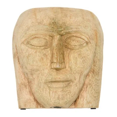 Storied Home Hand-carved Face In Brown