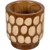 Storied Home Hand-carved Wood Planter With Dots, Walnut In Brown