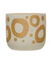 Storied Home Hand-painted Stoneware Planter With Gold-tone Design, Holds 5" Pot In Multicolored