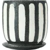 Storied Home Hand-painted Terra-cotta Planter With Saucer, In Black