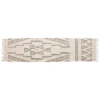 Storied Home Hand Woven Cotton And Wool Kilim Floor Rug With Fringe In Gray