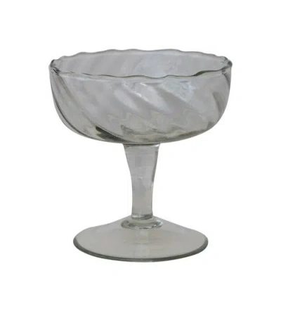 Storied Home Hand-blown Twisted Stemmed Coupe Glass In Transparent