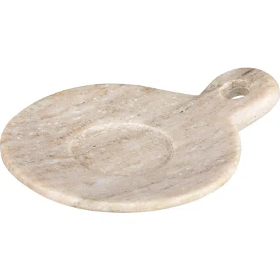 Storied Home Hand-carved Marble Dish With Handle In Neutral