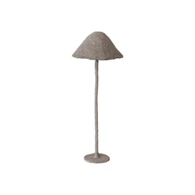 Storied Home Handmade Paper Mache And Metal Mushroom Table Lamp In Gray