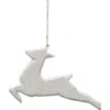 Storied Home Handmade Paper Mache Deer Ornament, White In White