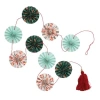 Storied Home Handmade Recycled Paper Fan Garland With Cotton Tassel, Multicolor In Multi
