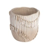 Storied Home Handmade Stoneware Pleated Vase With Pattern In Neutral