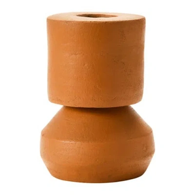 Storied Home Handmade Terra-cotta Vase In Brown