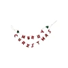 Storied Home Handmade Wool Felt Garland With Holly Leaves And Berries "merry Christmas", Red And Gre In Red