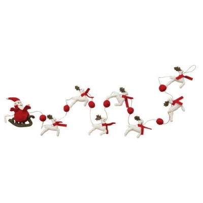 Storied Home Handmade Wool Felt Santa In White