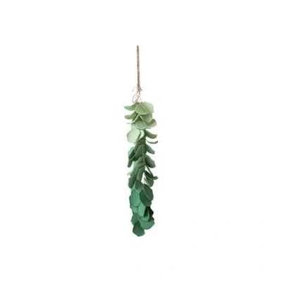 Storied Home Hand-painted Paper Mache Eucalyptus Bunch Wall Hanging In Green