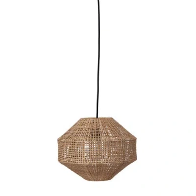 Storied Home Handwoven Rattan Ceiling Light In Brown