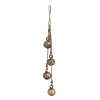 Storied Home Hanging Metal Jingle Bells With Jute Rope, Antique Brass Finish In Metallic