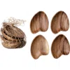 Storied Home Heart Shaped Acacia Wood Trays, Set Of 4 In Brown