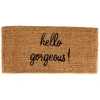 Storied Home "hello Gorgeous!" Natural Coir Doormat In Brown
