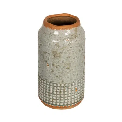 Storied Home Hobnail Planter Vase In Gray
