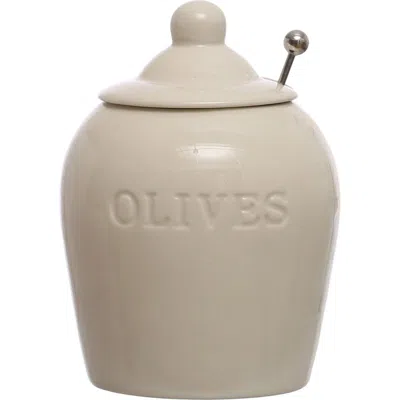 Storied Home Jar With Slotted Spoon In Neutral