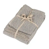 Storied Home King-size Cotton And Linen Patterned Bed Cover, Set Of 3 In Blue