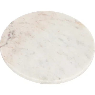 Storied Home Large Round Marble Charcuterie Or Cutting Board, White