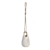 Storied Home Large Stoneware Hanging Planter With Jute Rope Hanger In White