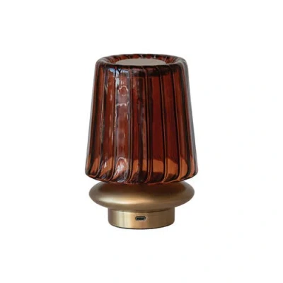 Storied Home Led Table Lamp With Touch Sensor In Red