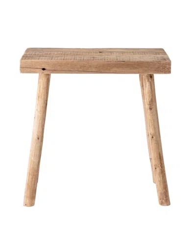Storied Home Long 19" Wood Rectangle Stool In Brown